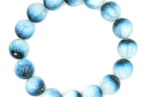 Starborn 12 mm Blue Ice Glycerite Beaded Elastic Bracelet