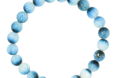 Starborn 8 mm Blue Ice Glacierite Beaded Elastic Bracelet